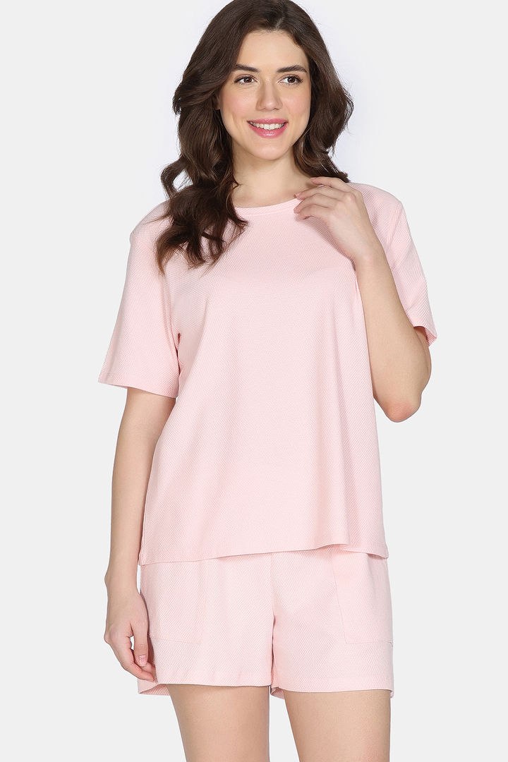 Zivame 2 Mile Fashion Knit Cotton Lifewear Set - Pink Dogwood — image 3
